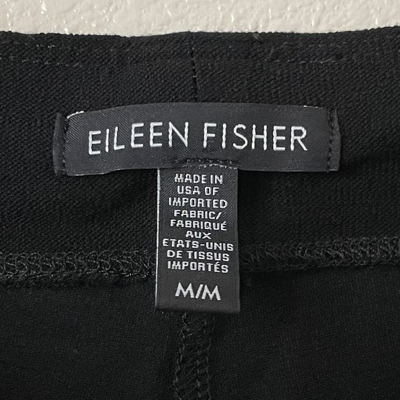 Eileen Fisher Pants Womens Medium Black Washable Crepe Ankle Pull On Stretchy - Picture 9 of 11